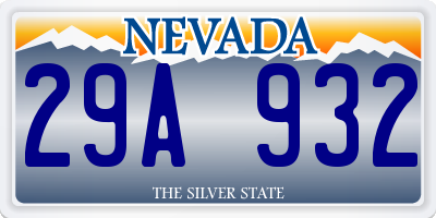 NV license plate 29A932