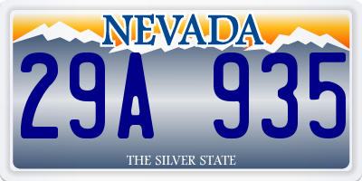 NV license plate 29A935