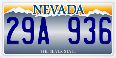NV license plate 29A936
