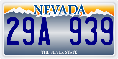 NV license plate 29A939
