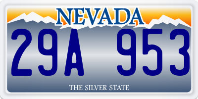 NV license plate 29A953