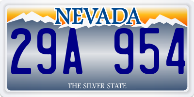 NV license plate 29A954