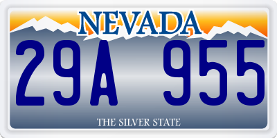 NV license plate 29A955