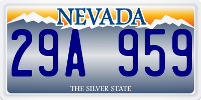 NV license plate 29A959
