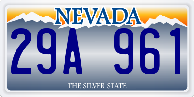 NV license plate 29A961