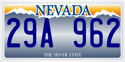 NV license plate 29A962