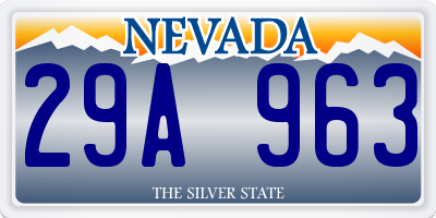 NV license plate 29A963