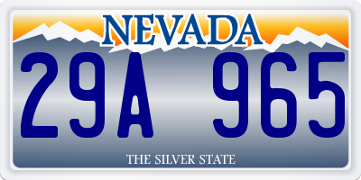 NV license plate 29A965