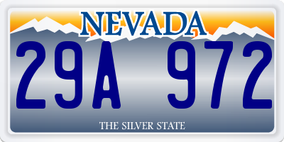 NV license plate 29A972