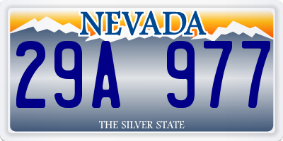 NV license plate 29A977