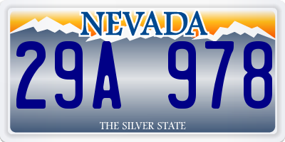 NV license plate 29A978