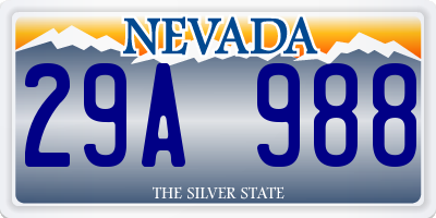 NV license plate 29A988