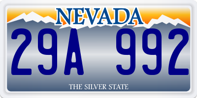 NV license plate 29A992