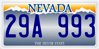 NV license plate 29A993