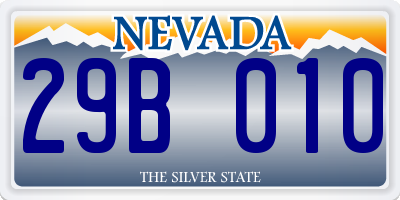 NV license plate 29B010