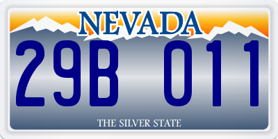 NV license plate 29B011