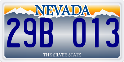 NV license plate 29B013