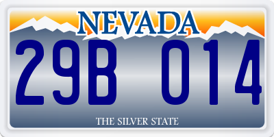 NV license plate 29B014