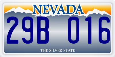 NV license plate 29B016