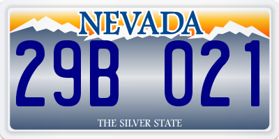 NV license plate 29B021