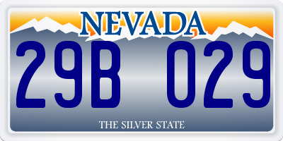 NV license plate 29B029