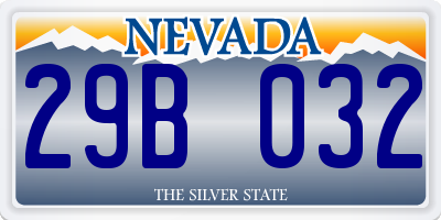 NV license plate 29B032