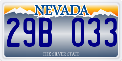 NV license plate 29B033