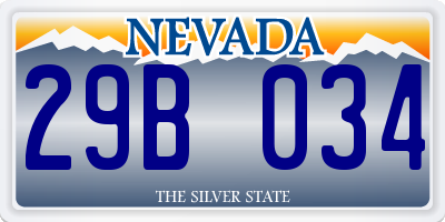 NV license plate 29B034