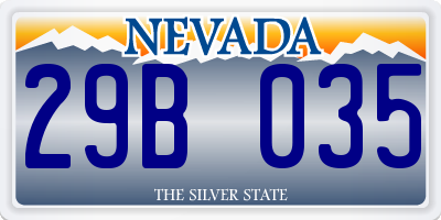 NV license plate 29B035