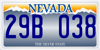 NV license plate 29B038