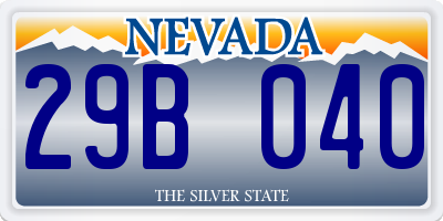 NV license plate 29B040