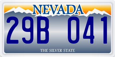 NV license plate 29B041