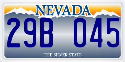 NV license plate 29B045