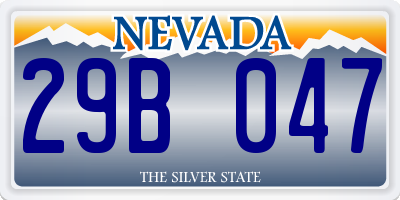NV license plate 29B047