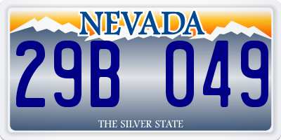 NV license plate 29B049