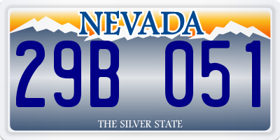 NV license plate 29B051
