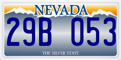 NV license plate 29B053
