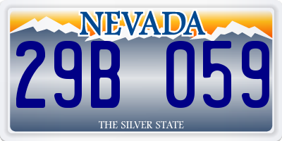 NV license plate 29B059