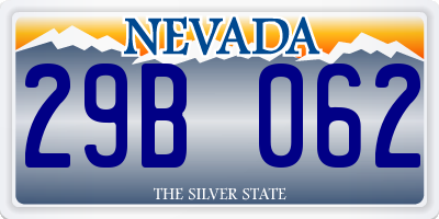 NV license plate 29B062