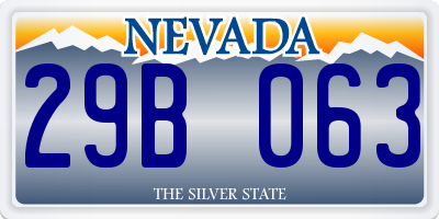 NV license plate 29B063