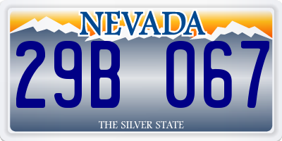 NV license plate 29B067