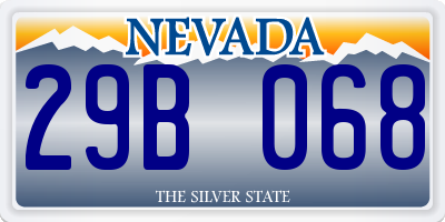 NV license plate 29B068