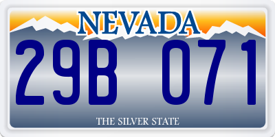 NV license plate 29B071