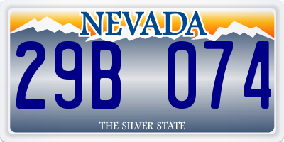 NV license plate 29B074