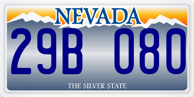 NV license plate 29B080