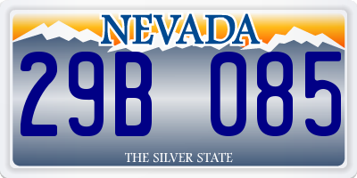 NV license plate 29B085