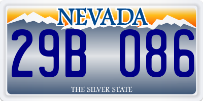 NV license plate 29B086