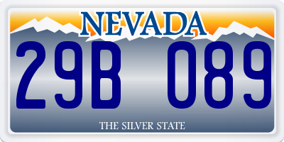 NV license plate 29B089