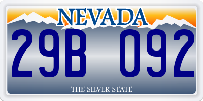 NV license plate 29B092