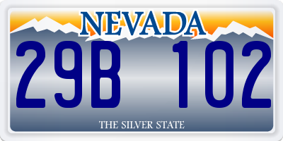 NV license plate 29B102